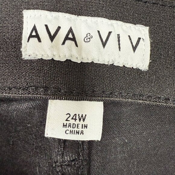 Ava & Viv Women Plus-Size Gray Stretch Skinny Jeans 24W Comfort Fit Cotton Blend - Picture 4 of 10